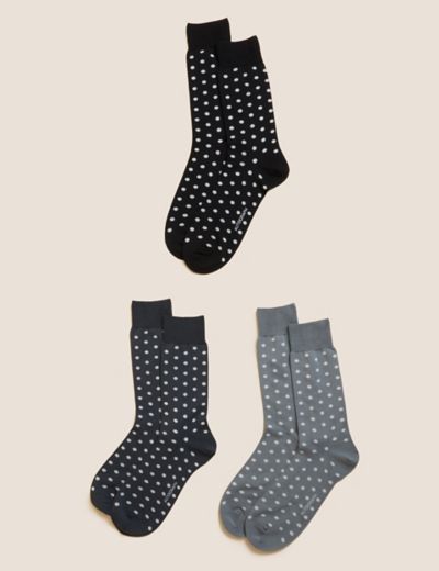 3pk Polka Dot Cotton Blend Socks